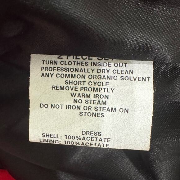 Vintage Scott McClintock Strapless Gown Size 8 Red Formal Rhinestone Taffeta - Picture 10 of 12